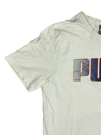Puma Retro White Printed Top Medium