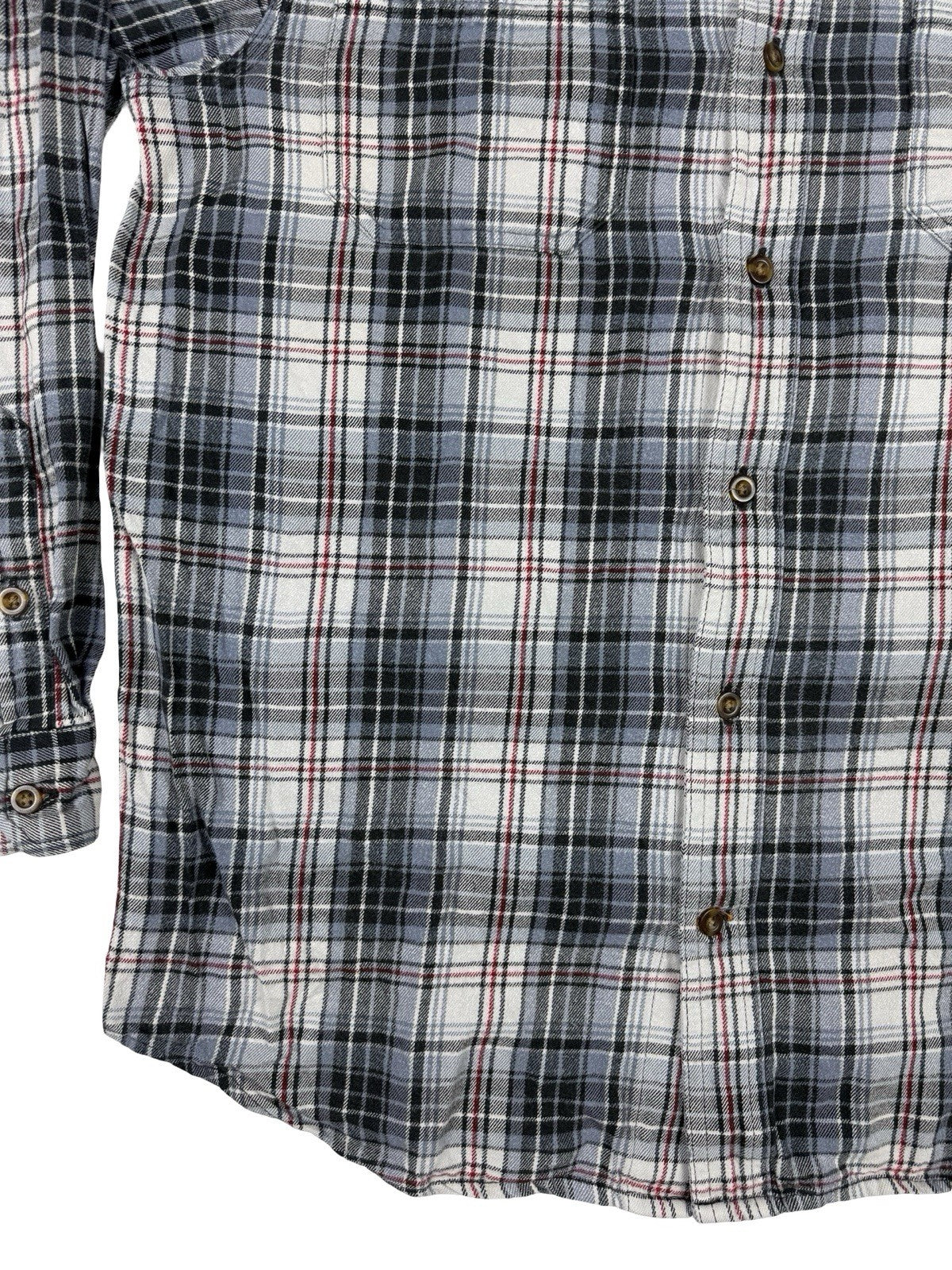 Carhartt Trumbull Grey Plaid Flannel Cotton Shirt Large Relaxed Fit Regular