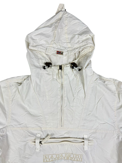 Napapijri Geographic White Retro 1/4 Zip Hooded Anorak Jacket Small