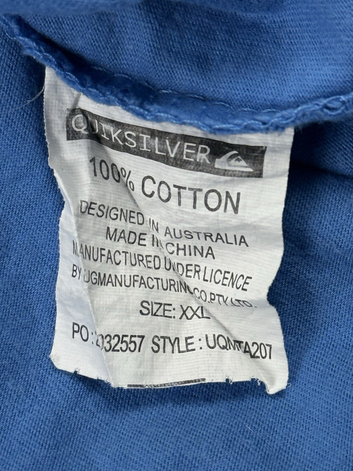 Quiksilver Retro Blue Australian Flag Sleeveless T-Shirt Tank Top 2XL