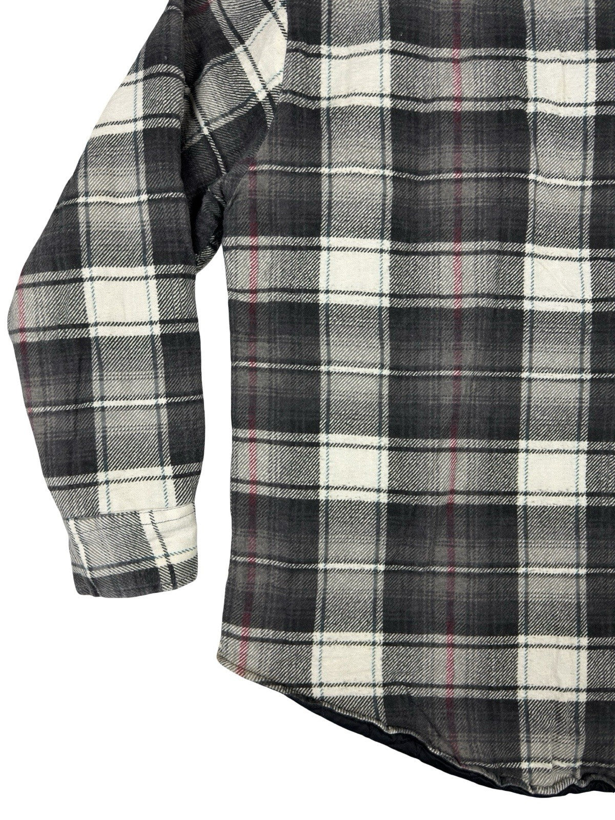 Wilderness Vintage Grey Plaid Quilted Lined Shirt Large