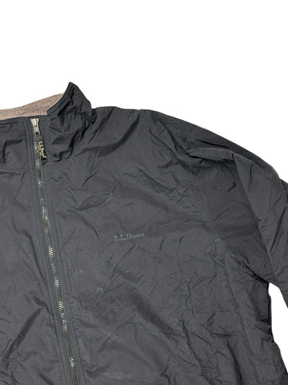 LL Bean Black Zip Fleece Lined Jacket 2XL Tall
