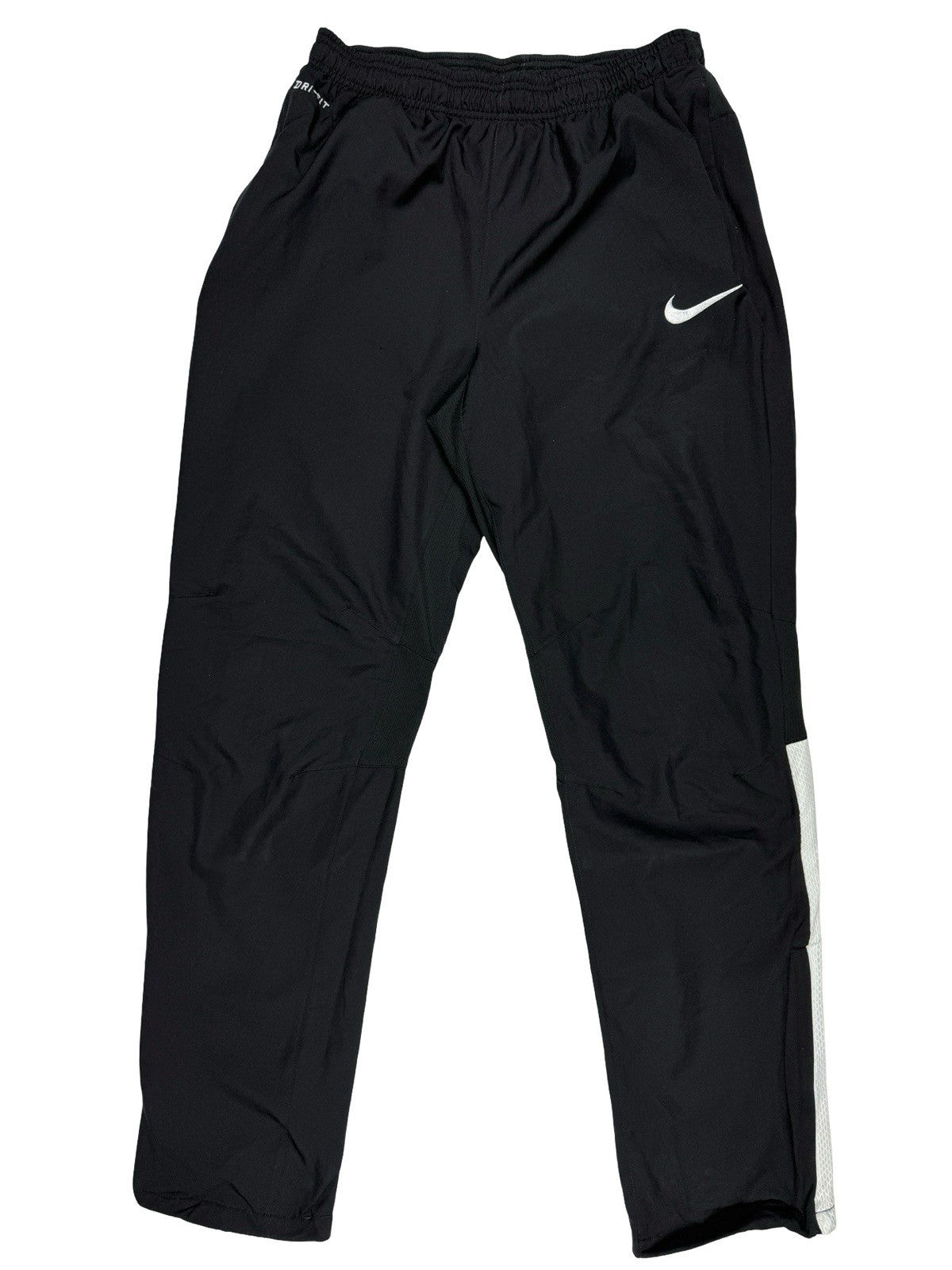 Nike Black Polyester Active Zipped Track Pant Bottoms Medium