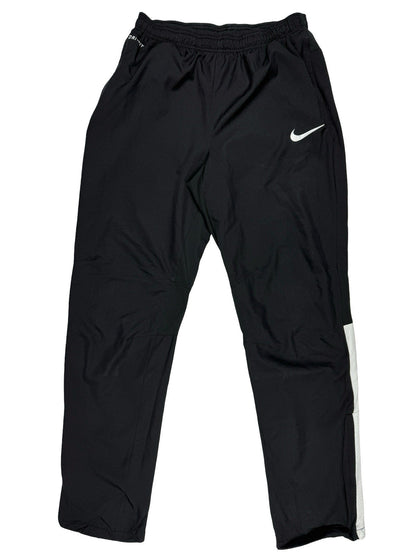 Nike Black Polyester Active Zipped Track Pant Bottoms Medium
