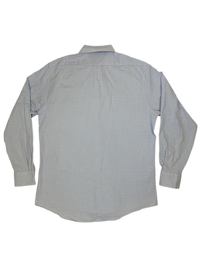 Chaps Blue Check Long Sleeve Collared Shirt Large (16in Collar)