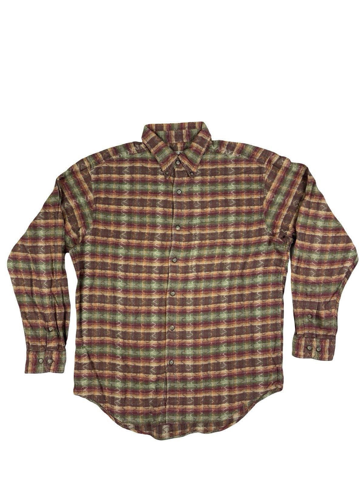 The Territory Ahead Vintage Multi Plaid Striped Cotton Shirt Medium