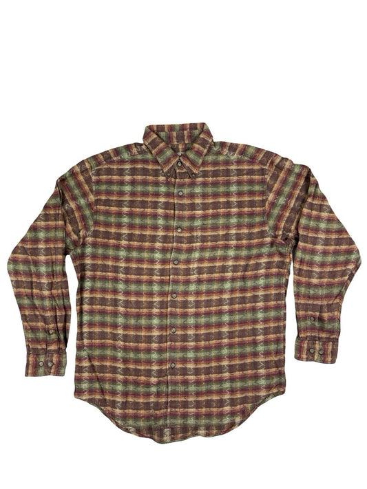 The Territory Ahead Vintage Multi Plaid Striped Cotton Shirt Medium