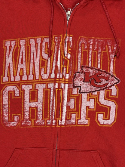 Retro NFL Kansas City Chiefs Red NFL Zip Hoodie Jacket XL