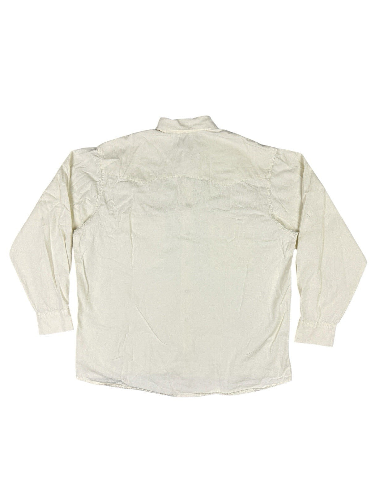Lee Vintage 90s Off White Pearl Snap Shirt Large