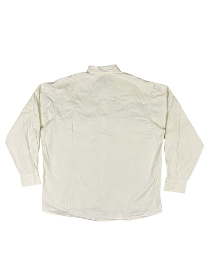 Lee Vintage 90s Off White Pearl Snap Shirt Large