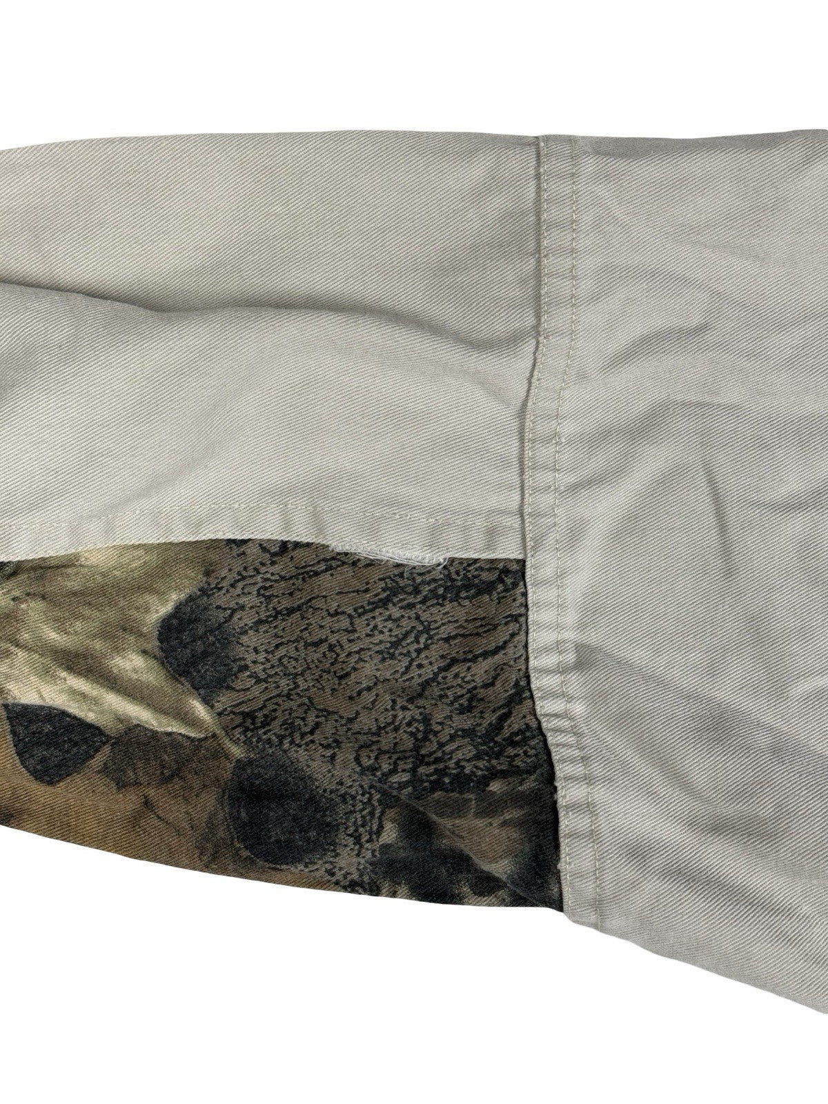 Mossy Oak Vintage Grey Camo Patch Cotton Shirt Size Large Made In USA