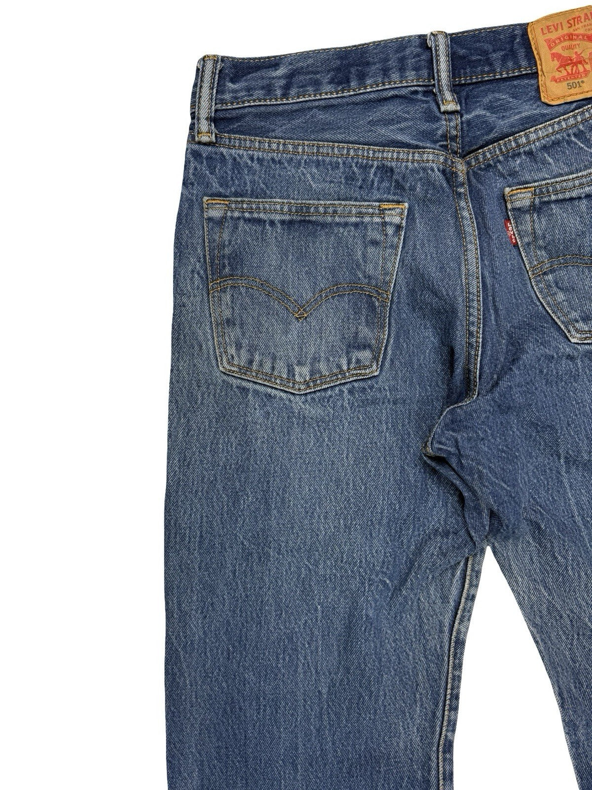 Levi's 501 Blue Denim Straight Leg Jeans Size 29W 30L