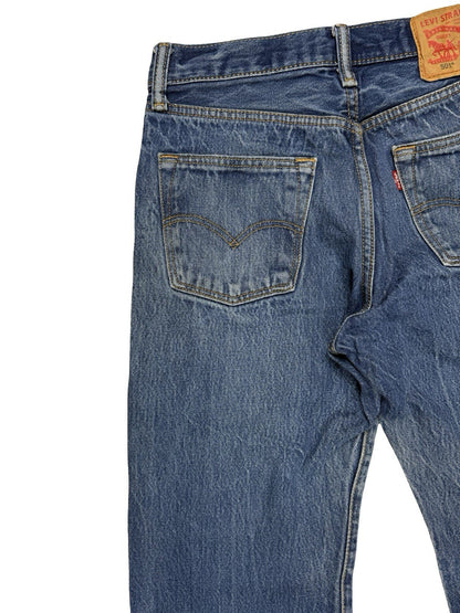 Levi's 501 Blue Denim Straight Leg Jeans Size 29W 30L
