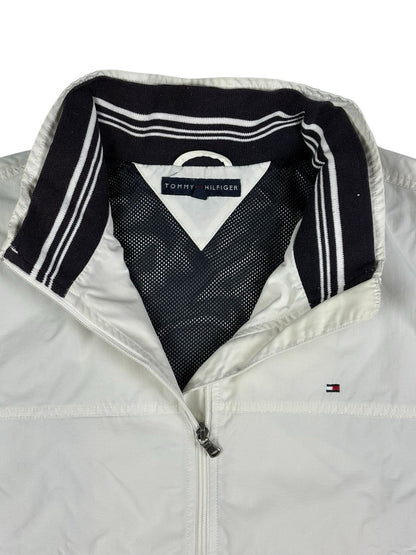 Tommy Hilfiger Retro Off White Lined Nylon Zip Jacket 2XL