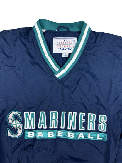 Starter Vintage Seattle Mariners Blue Pullover Windbreaker Jumper Medium
