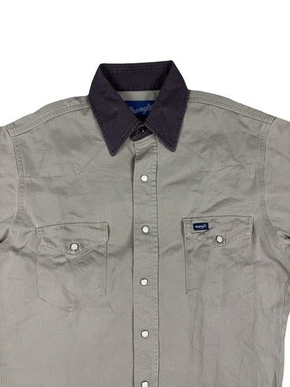 Wrangler Vintage 90's Pearl Snap Beige Western Shirt Small