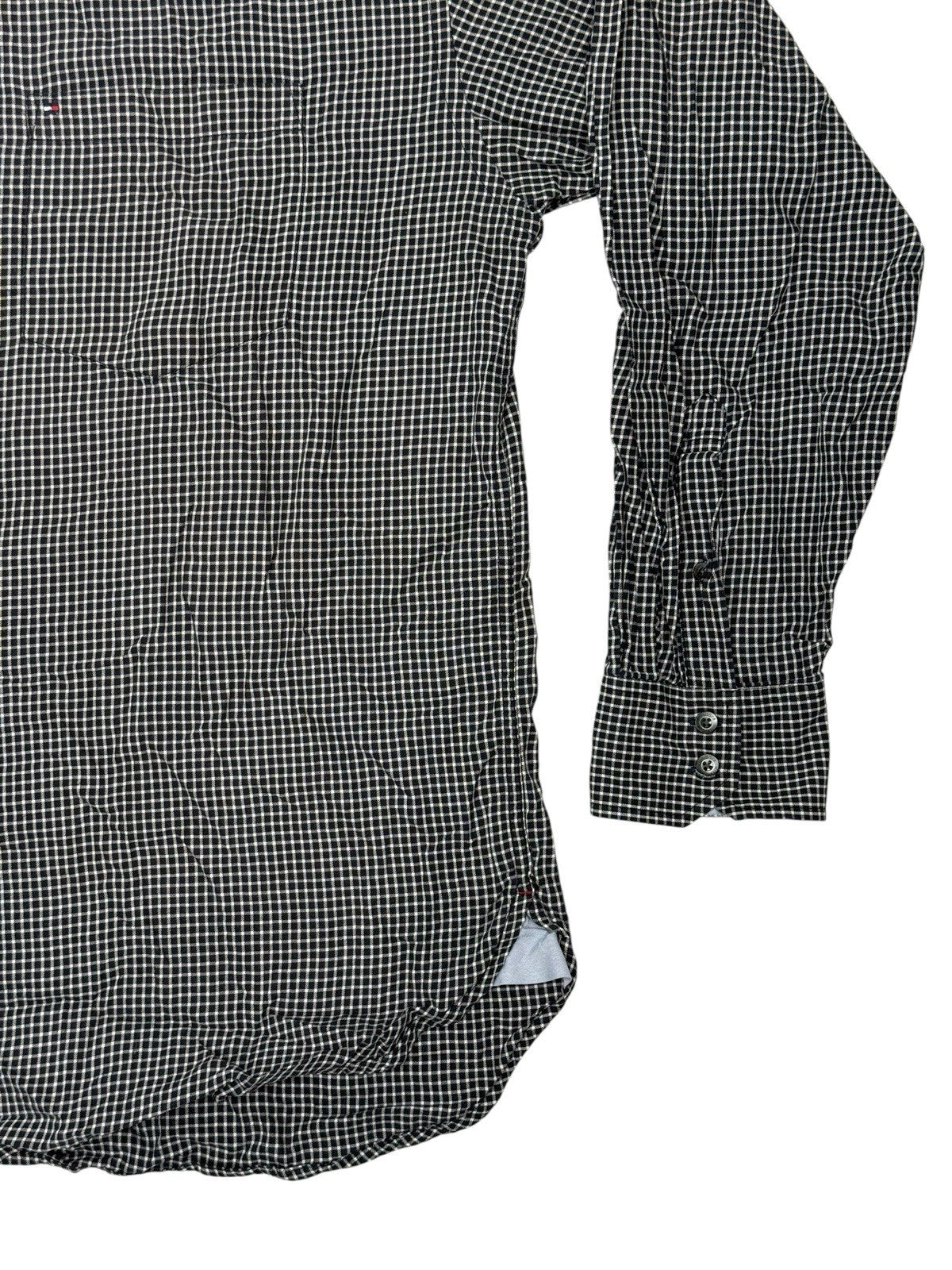 Tommy Hilfiger Black Check Collared Shirt 2XL