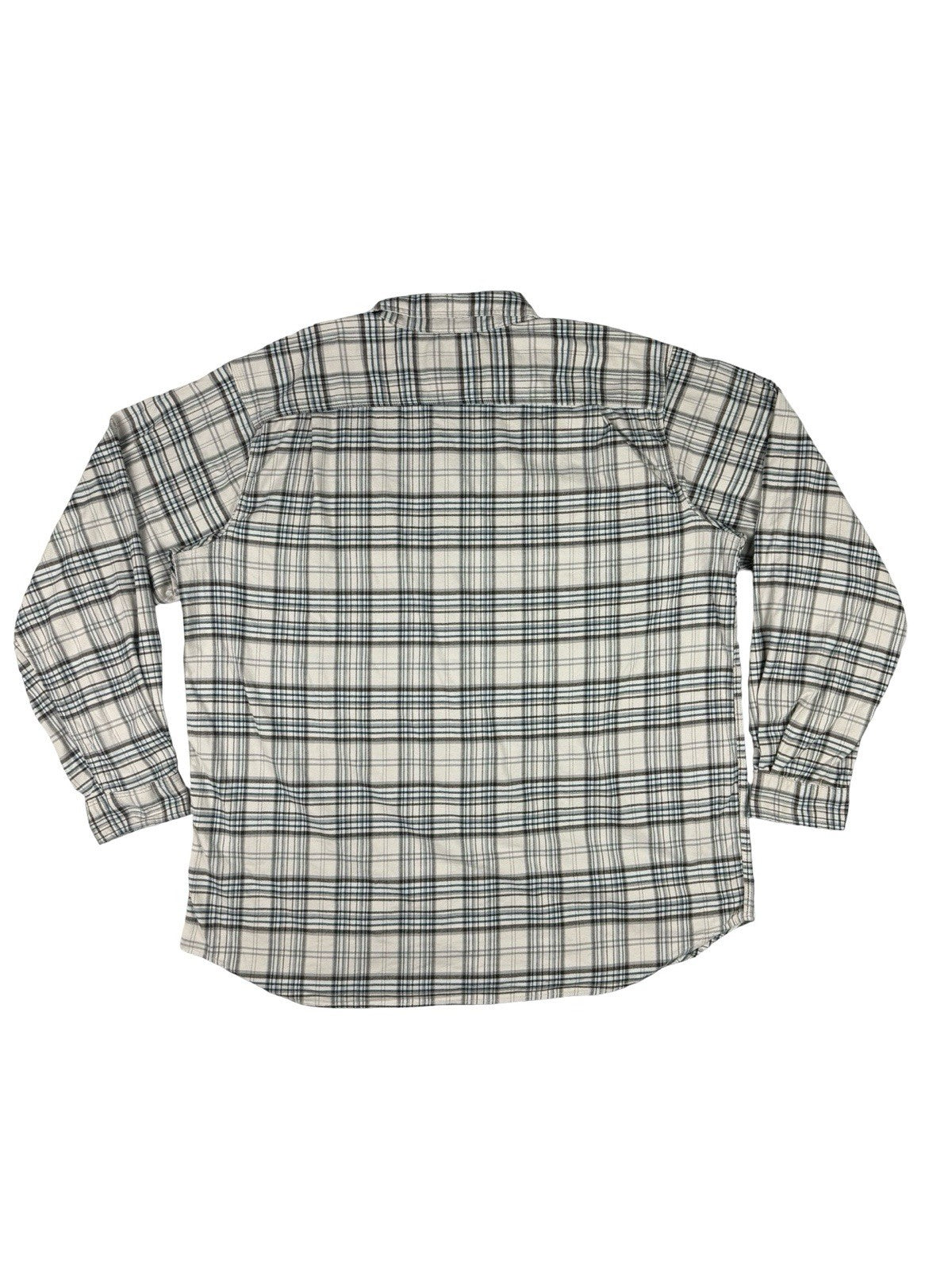 Carhartt Rugged Flex Relaxed Fit White Plaid Flannel Button Shirt 2XL Tall
