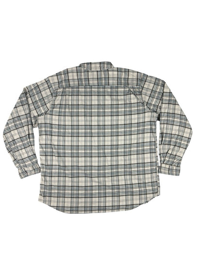 Carhartt Rugged Flex Relaxed Fit White Plaid Flannel Button Shirt 2XL Tall
