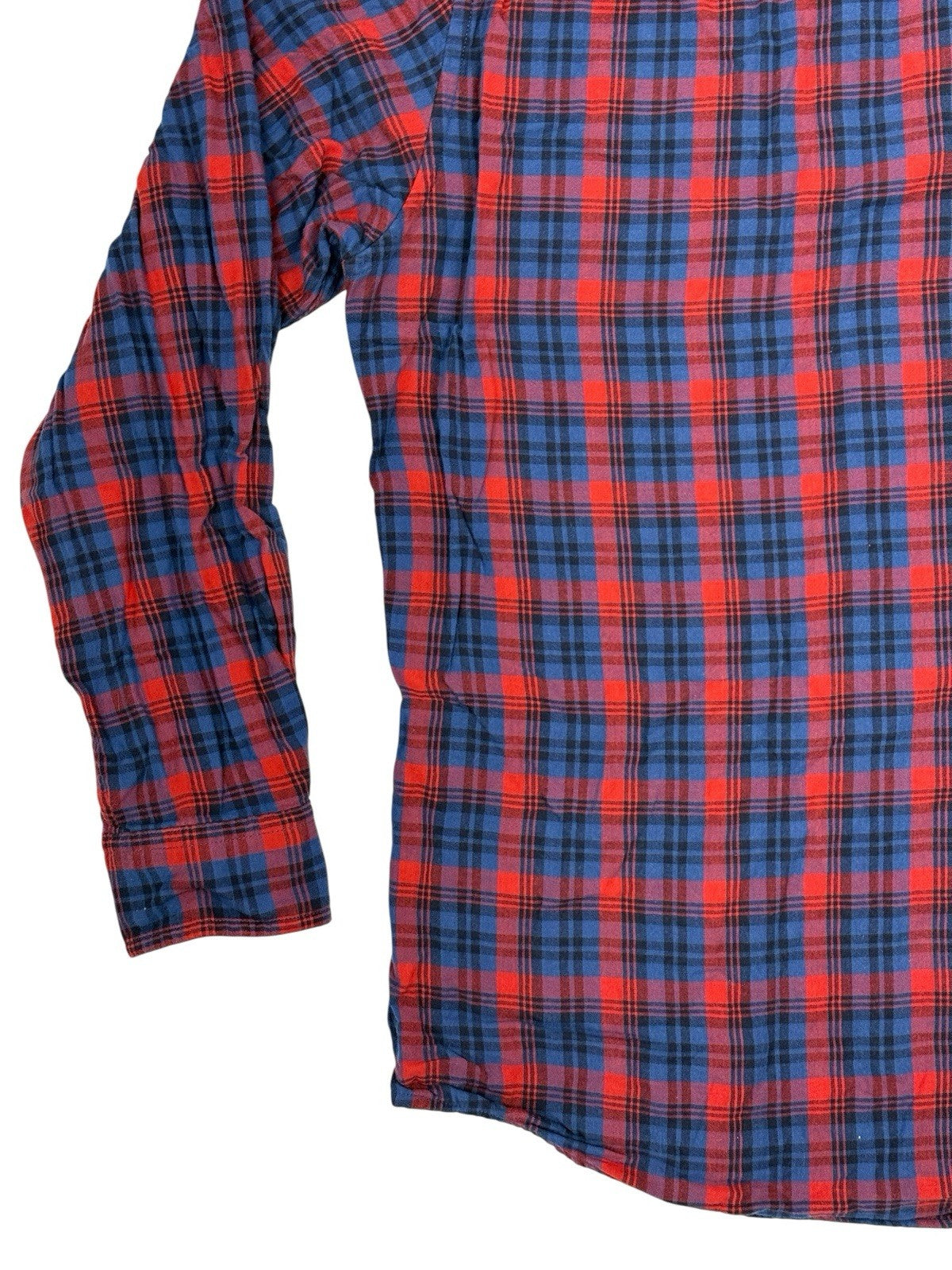 Chaps Retro Blue Plaid Cotton Collared Shirt XL