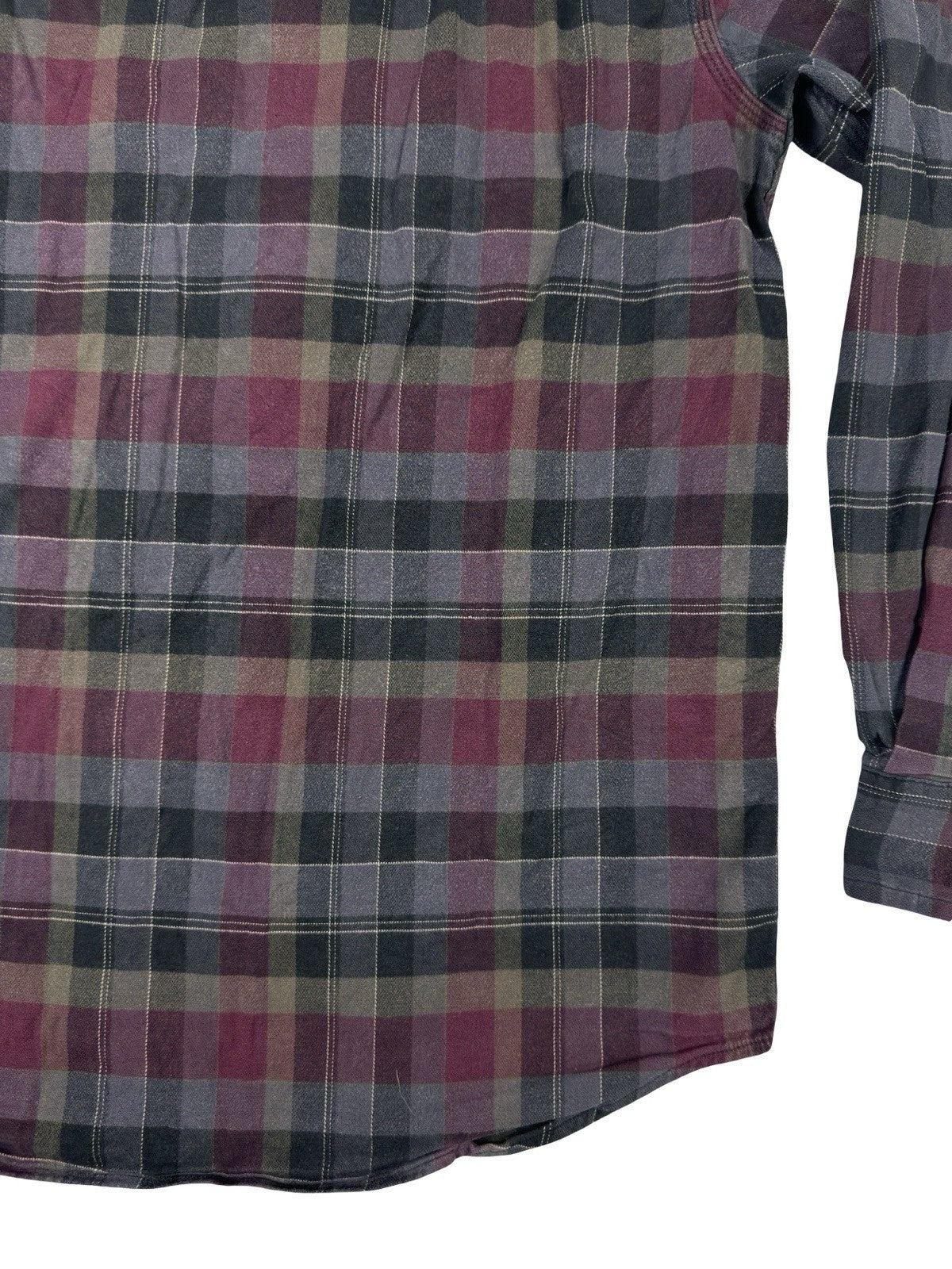 Carhartt Rugged Flex Relaxed Fit Purple Plaid Flannel Shirt Large