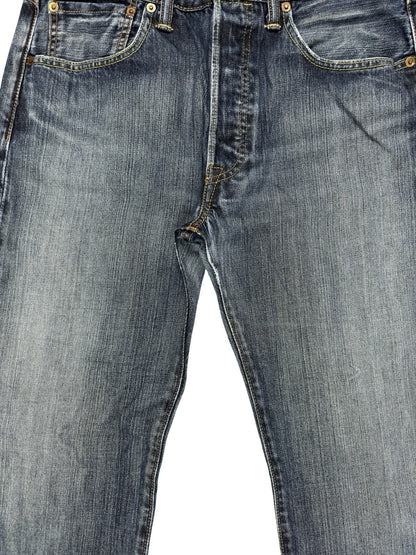Levi's 501 Blue Straight Fit Button Fly Denim Jeans 32W 32L