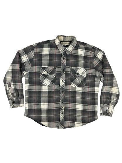Wilderness Vintage Grey Plaid Quilted Lined Shirt Large