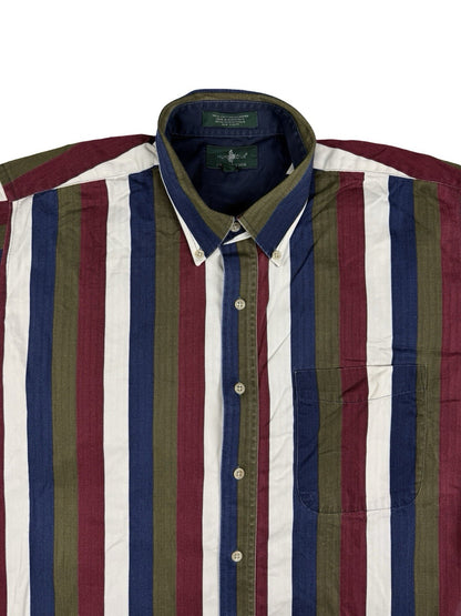Hunt Club Retro Multi Striped Cotton Shirt Large