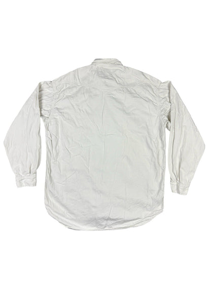 Levi's Vintage Pearl Snap White Western Long Sleeve Button Shirt Medium
