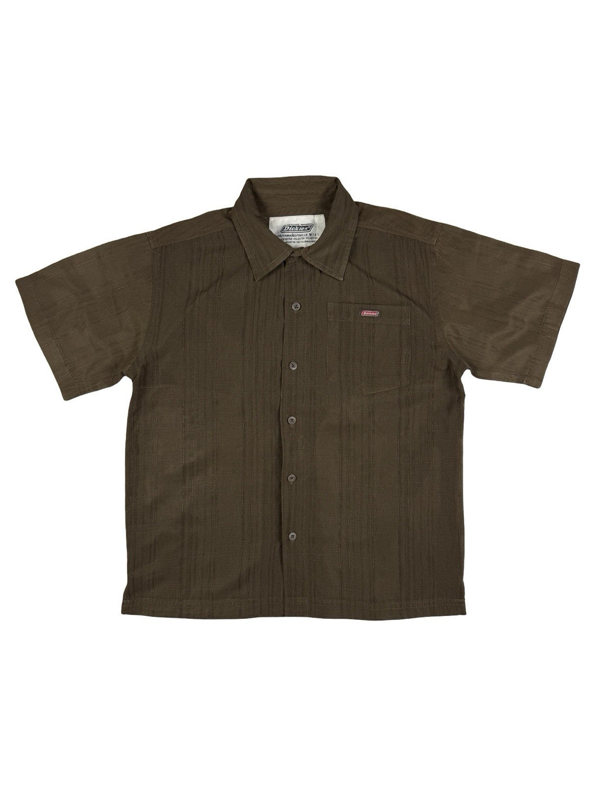 Dickies Striped Brown Polyester Button Shirt Youth Medium (age 8)