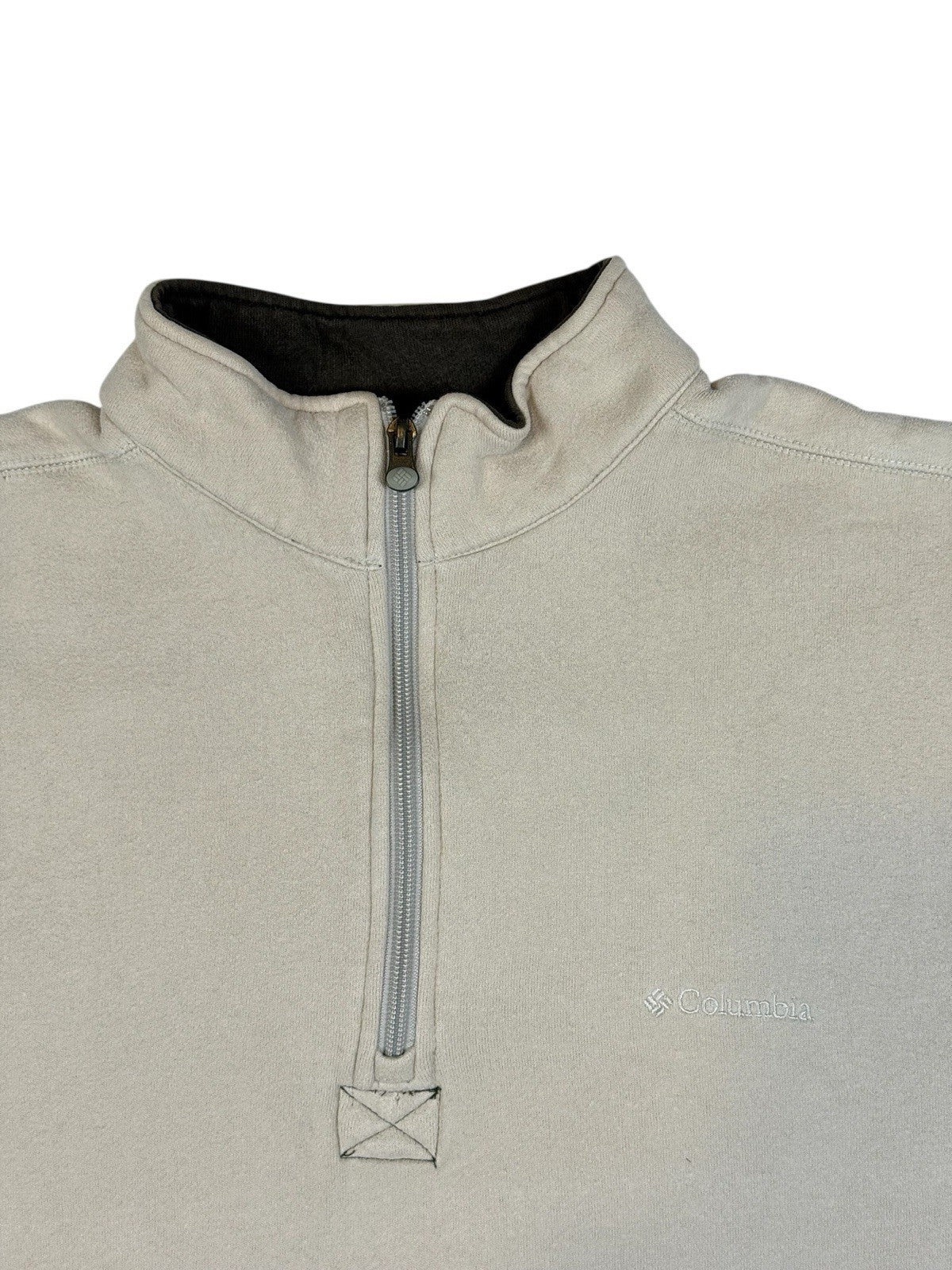 Columbia Retro Beige Fleece Lined 1/4 Zip Jumper XL