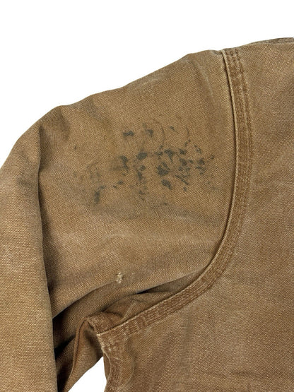 Carhartt J130 Brown Hooded Active Zip Workwear Jacket Medium Regular