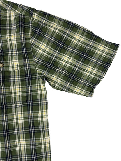 Carhartt Green Plaid Cotton Short Sleeve Flannel Shirt Small