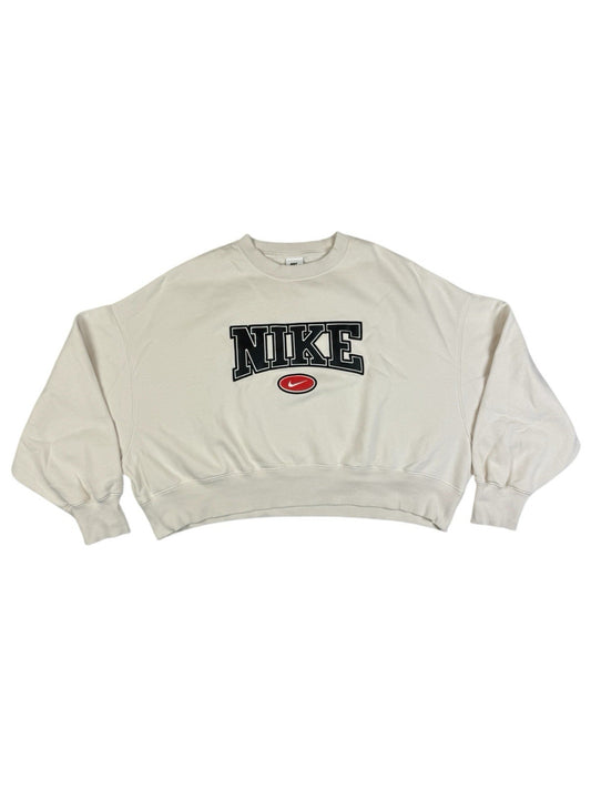 Nike Cream Oversized Embroidered Jumper Medium