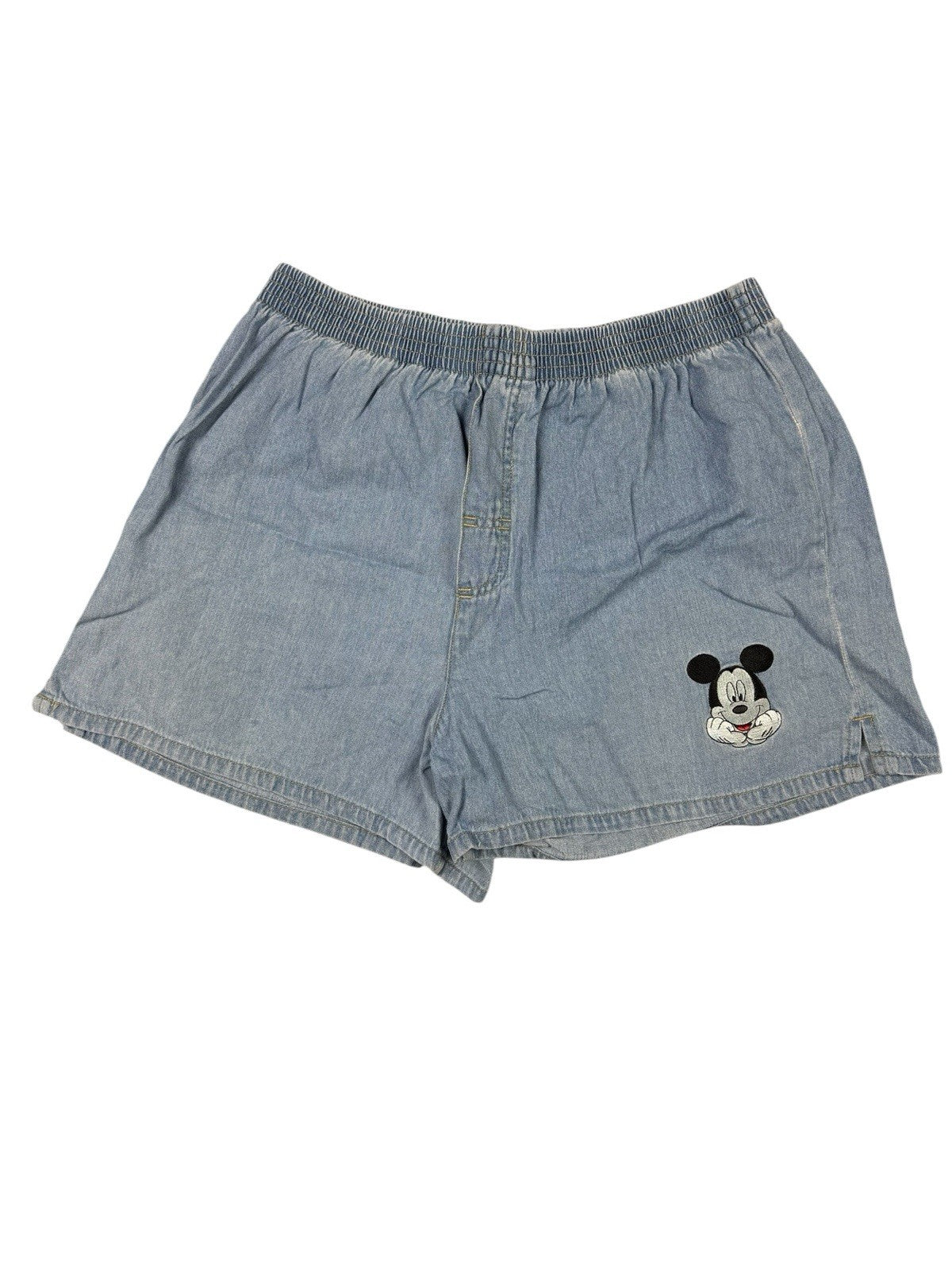 Vintage Disney Mickey Unlimited Blue Denim Cotton Shorts Small