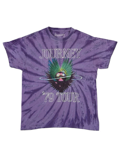 Journey Purple Tie Dye '79 Tour Music Band Top Medium