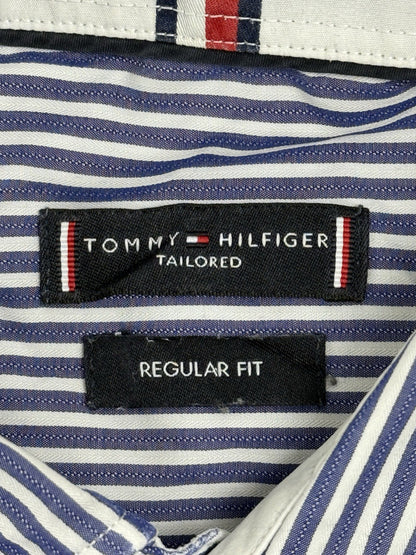 Tommy Hilfiger Blue Striped Shirt 16 Collar