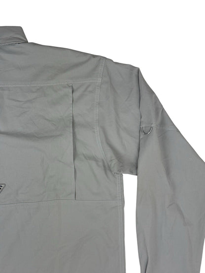Columbia Grey PFG Polyester Fishing Shirt Large