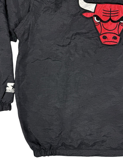 Starter Vintage 90s Black Chicago Bulls NBA Zip Windbreaker Track Jacket Medium