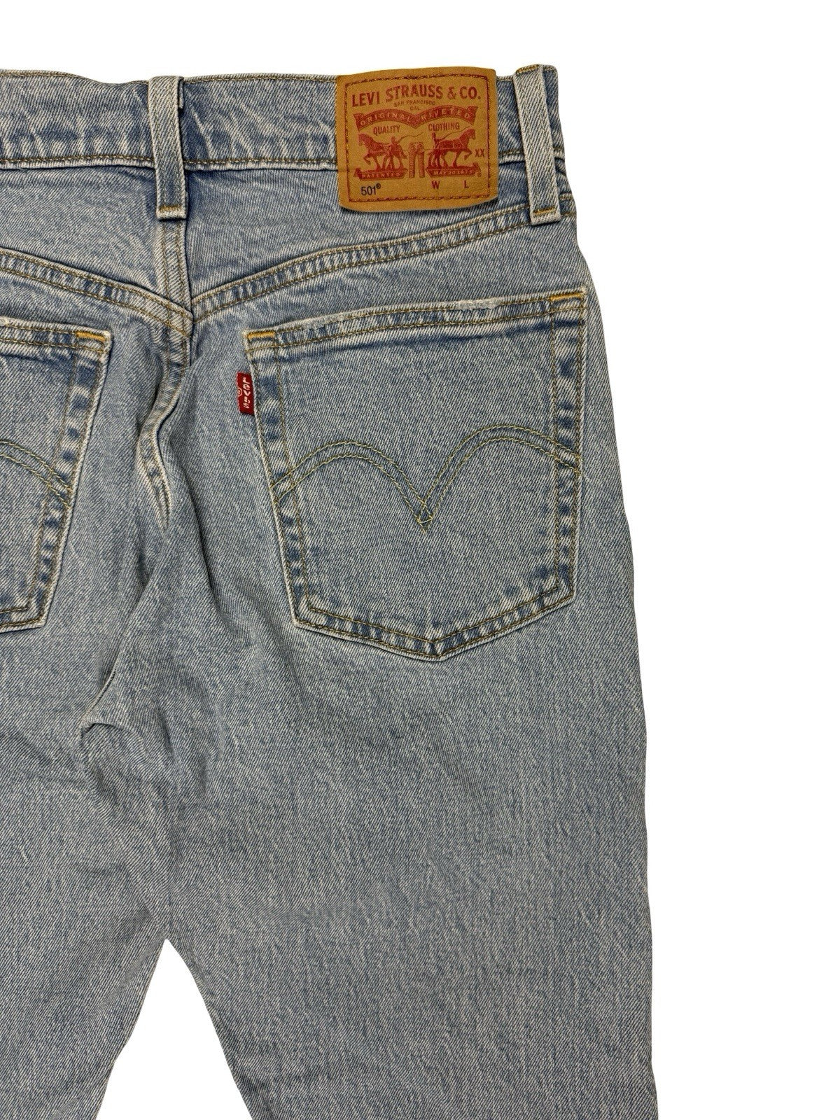 Levi's 501 Blue Straight Leg Denim Jeans 24W 29L