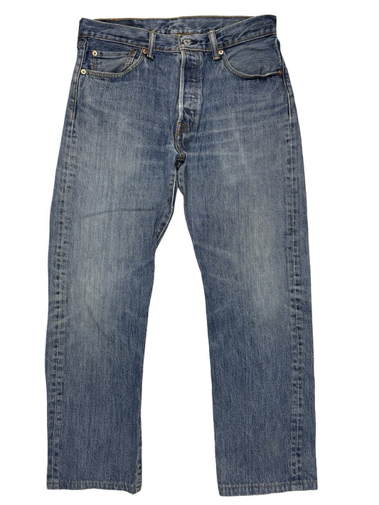 Levi's 501 Straight Leg Blue Denim Jeans 33W 30L