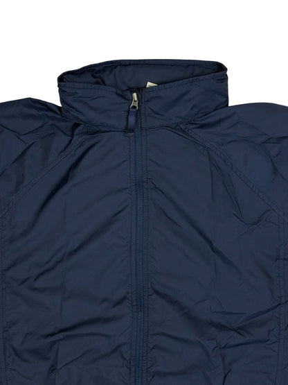 LL Bean Blue Zip Hooded Windbreaker Jacket Large