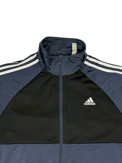 Adidas Blue Polyester Zip Track Jacket Large