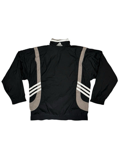 Adidas Vintage Black Nylon Zip Track Jacket Medium