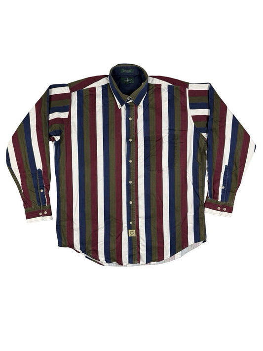 Hunt Club Retro Multi Striped Cotton Shirt Large