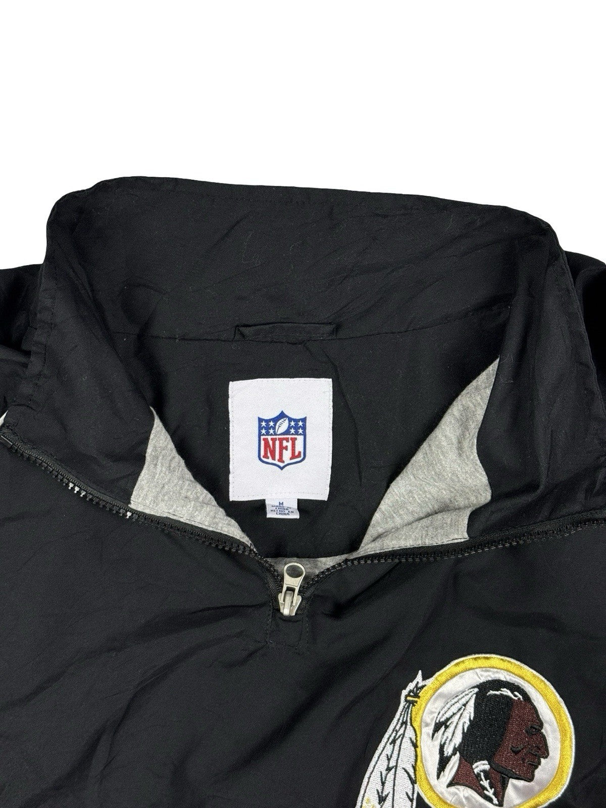 NFL Washington Redskins Retro 1/4 Zip Pullover Windbreaker Jumper Jacket Medium