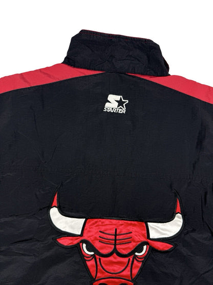 Starter Vintage NBA Chicago Bulls Black Windbreaker Jacket Medium