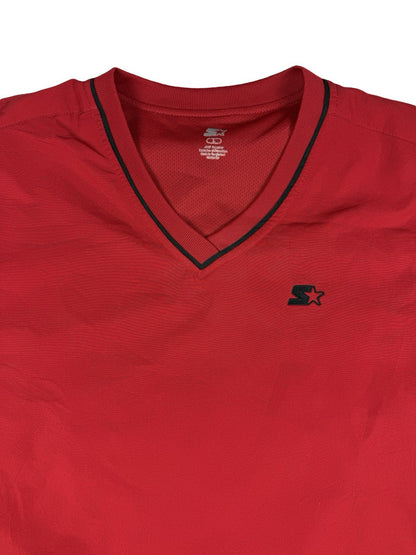 Starter Retro Red Pullover V-Neck Jumper Windbreaker Large