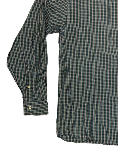 Lacoste Chemise Green Plaid Collared Shirt Large