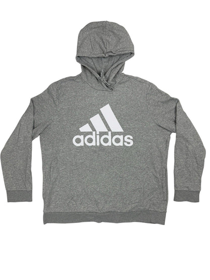 Adidas Grey Spellout Logo Hoodie 2XL